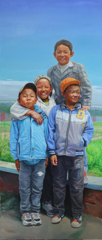 西藏儿童组画之左