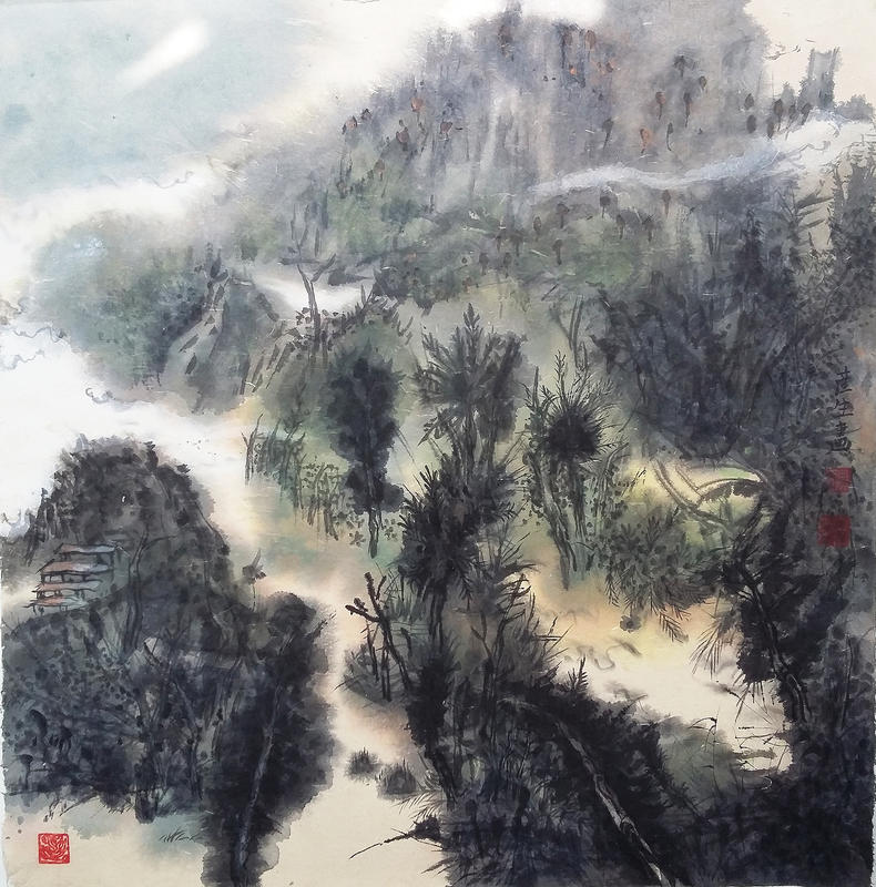 重云翠韵峰高洁