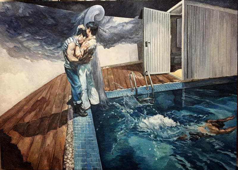 池畔恋人画像